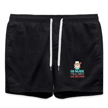 Infirmière à l’hôpital de grossesse - Short de bain - noir - Devant - AI Model Male 185 light (185cm)