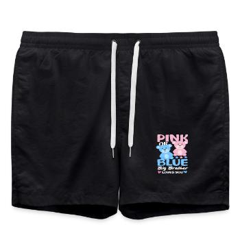 Pink Oder Blau Großer Bruder Liebt Dich - Badeshorts - Schwarz - Vorne - AI Model Male 185 light (185cm)