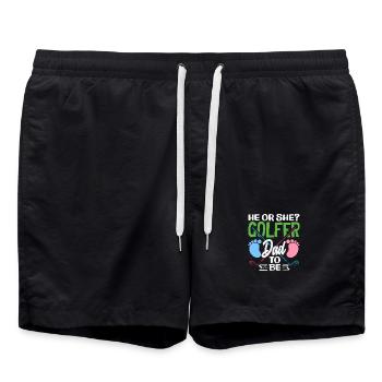 He Or She Golfer Dad Gender Reveal - Swim Trunks - black - Front - AI Model Male 185 light (185cm)