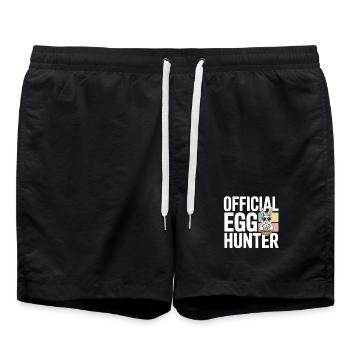 Official Egg Hunter Easter Bunny Easter Humor - Swim Trunks - black - Front - AI Model Male 185 light (185cm)