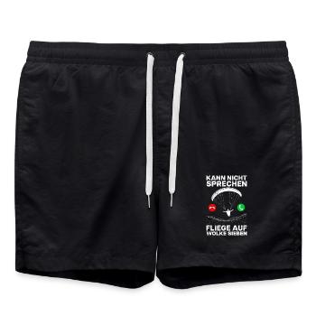 Vol en parapente JE NE PARLE PAS VOLER Drôle - Short de bain - noir - Devant - AI Model Male 185 light (185cm)