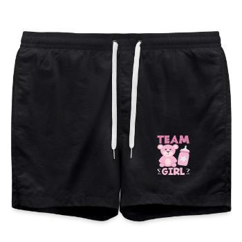 Fête de révélation de sexe de l’équipe Girls Ours Rose - Short de bain - noir - Devant - AI Model Male 185 light (185cm)