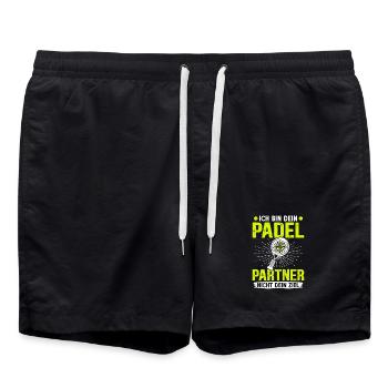 Jeu de padel JE SUIS TON PARTENAIRE DE PADEL, PAS TON OBJECTIF - Short de bain - noir - Devant - AI Model Male 185 light (185cm)