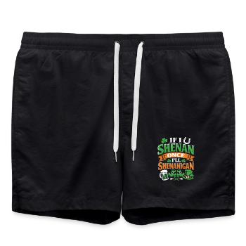 Ready in front of shenanigans | St. Patrick's Day - Swim Trunks - black - Front - AI Model Male 185 light (185cm)