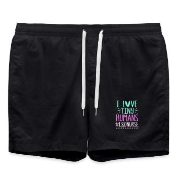 Midwife Obgyn Obstetrics - Swim Trunks - black - Front - AI Model Male 185 light (185cm)