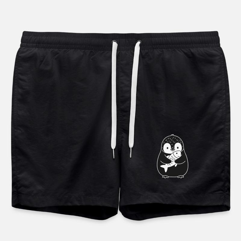 Poisson-pingouin, animal mignon - Short de bain - noir
