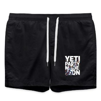 Mode Yeti Party – Monstre de fête drôle - Short de bain - noir - Devant - AI Model Male 185 light (185cm)