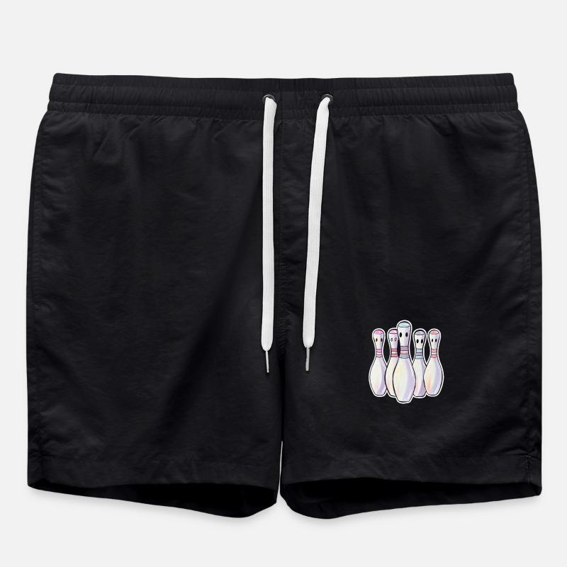 Bowling Pins Comic Look - Badeshorts - Schwarz