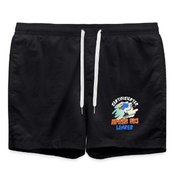 Skifahren ZERTIFIZIERTER APRES-SKI LEHRER Lustig - Badeshorts - Schwarz - Vorne - AI Model Male 185 light (185cm)