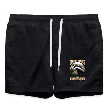 Funny Animal Badger - Badeshorts - Schwarz - Vorne - AI Model Male 185 light (185cm)