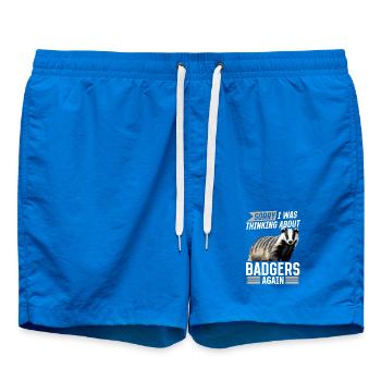 Funny Animal Badger - Swim Trunks - cobalt blue - Front