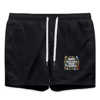 Observation des oiseaux Ornithologue Nerd - Short de bain - noir - Devant - AI Model Male 185 light (185cm)
