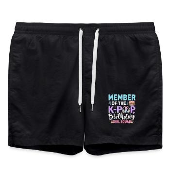 Member Of The K-Pop Birthday Girl Squad - Badeshorts - Schwarz - Vorne - AI Model Male 185 light (185cm)