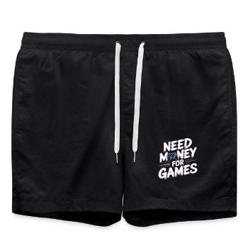 Need Money for Games – Gamer Gaming Spruch - Swim Trunks - black - Front - AI Model Male 185 light (185cm)