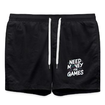 Need Money for Games – Gamer Gaming Spruch - Swim Trunks - black - Front - AI Model Male 185 light (185cm)