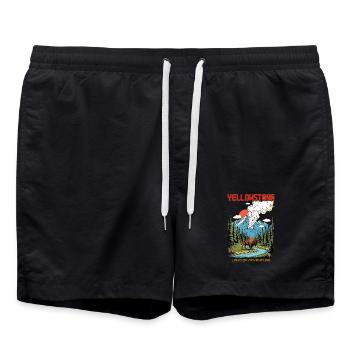 Parc national de Yellowstone Terre de l’Aventure - Short de bain - noir - Devant - AI Model Male 185 light (185cm)