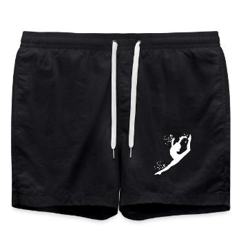 Gymnastin Mit Keulen Rhythmische Sportgymnastik - Badeshorts - Schwarz - Vorne - AI Model Male 185 light (185cm)