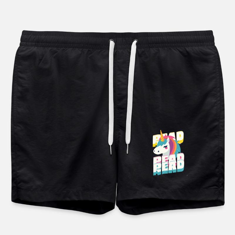 3x_Read - Unicorn - Badeshorts - Schwarz