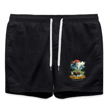 Terre de l’Aventure Parc national de Yellowstone - Short de bain - noir - Devant - AI Model Male 185 light (185cm)