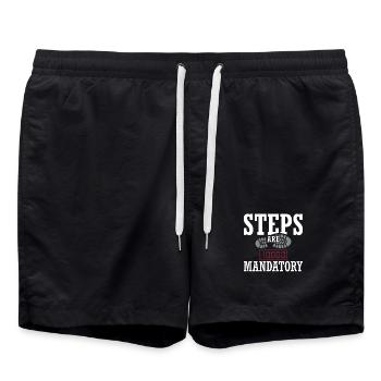 Schnittsaison Bei Reduziertem Kaloriendefizit - Badeshorts - Schwarz - Vorne - AI Model Male 185 light (185cm)