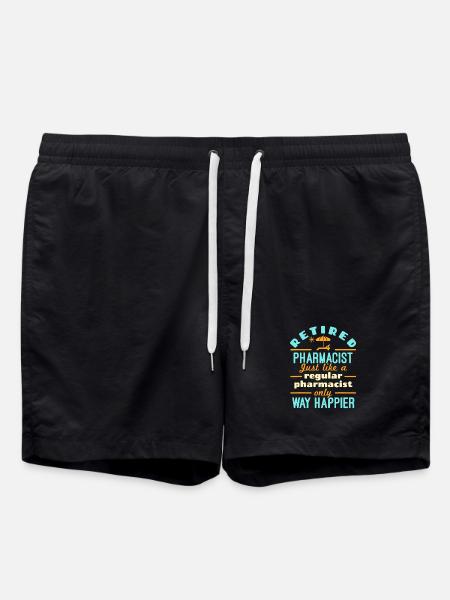 Retired Pharmacist Way Happier - Swim Trunks - black