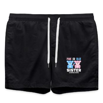 Pink Oder Blau Schwester Liebt Dich - Badeshorts - Schwarz - Vorne - AI Model Male 185 light (185cm)