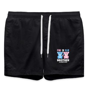 Pink Oder Blau Bruder Liebt Dich - Badeshorts - Schwarz - Vorne - AI Model Male 185 light (185cm)