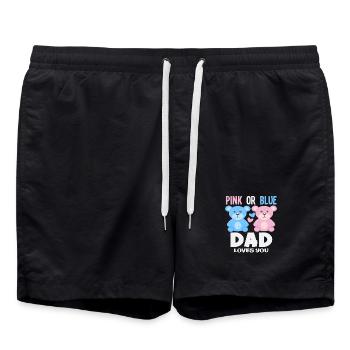 Pink Oder Blau Papa Liebt Dich - Badeshorts - Schwarz - Vorne - AI Model Male 185 light (185cm)