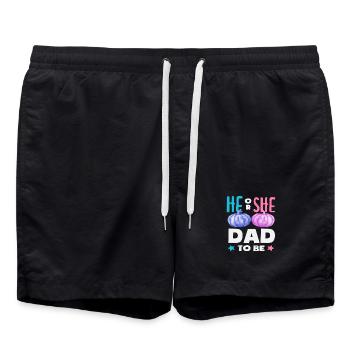 He Or She Daddy Pumpkin Gender Reveal - Swim Trunks - black - Front - AI Model Male 185 light (185cm)