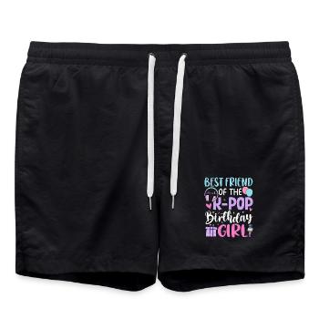 Best Friend Of The K Pop Birthday Girl - Swim Trunks - black - Front - AI Model Male 185 light (185cm)