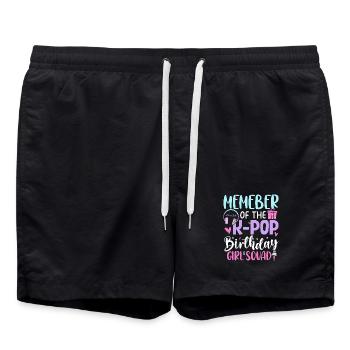 Member Of The K Pop Birthday Girl - Badeshorts - Schwarz - Vorne - AI Model Male 185 light (185cm)