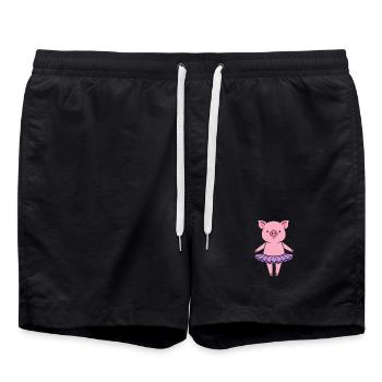 Petit cochon mignon en tutu - Short de bain - noir - Devant - AI Model Male 185 light (185cm)