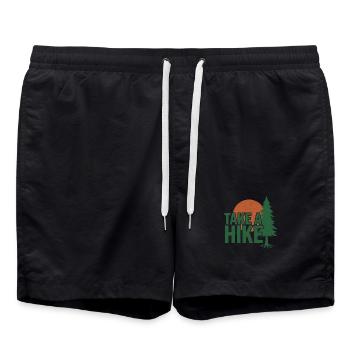 Wandern Camping Trekking Draußen Natur Berg - Badeshorts - Schwarz - Vorne - AI Model Male 185 light (185cm)