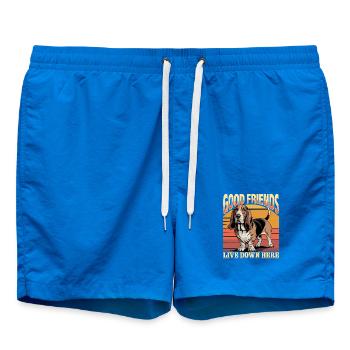 Funny Dog Breed Basset Hound - Swim Trunks - cobalt blue - Front