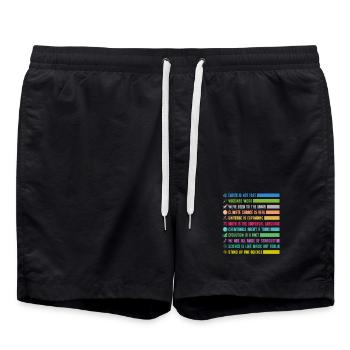 Colorful Science Statements - Swim Trunks - black - Front - AI Model Male 185 light (185cm)