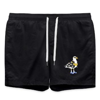 Mouette marguerite en look d’été - Short de bain - noir - Devant - AI Model Male 185 light (185cm)