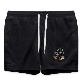 Colorful piano - Swim Trunks - black - Front - AI Model Male 185 light (185cm)