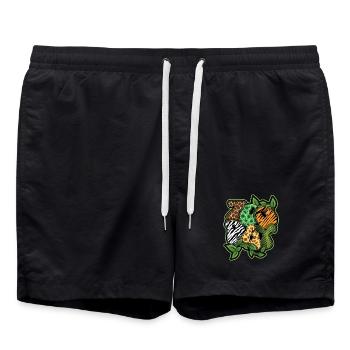 Safari Animals Zoo Party Jungle Zoo Birthday - Swim Trunks - black - Front - AI Model Male 185 light (185cm)