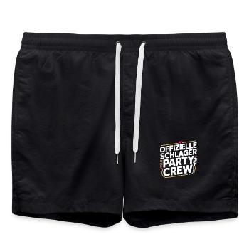 Schlager Party Crew Mallorca Festival JGA Malle - Badeshorts - Schwarz - Vorne - AI Model Male 185 light (185cm)