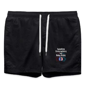 Baby shower juillet - Short de bain - noir - Devant - AI Model Male 185 light (185cm)