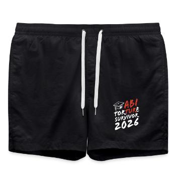 Abi Torture Survivor 2026 - It was torture - Swim Trunks - black - Front - AI Model Male 185 light (185cm)