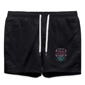 Night Shift Nurse Hospital Nursing - Swim Trunks - black - Front - AI Model Male 185 light (185cm)