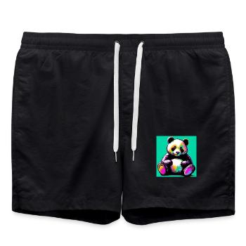 Panda - Badeshorts - Schwarz - Vorne - AI Model Male 185 light (185cm)