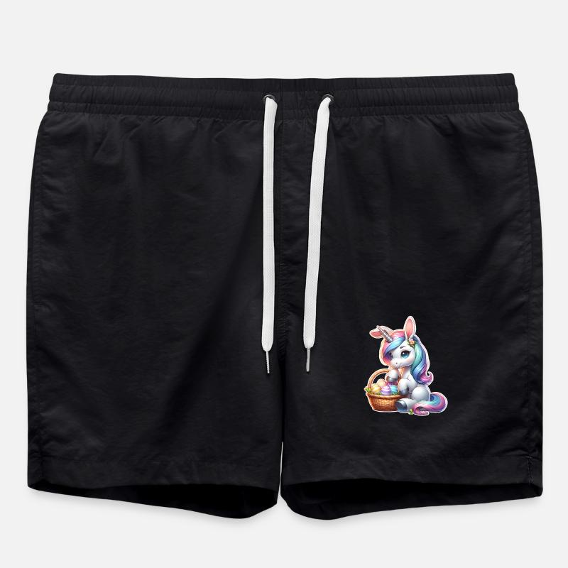 Einhorn Ostern - Badeshorts - Schwarz