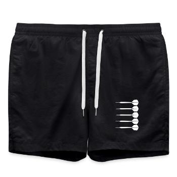 Dartpfeile - Badeshorts - Schwarz - Vorne - AI Model Male 185 light (185cm)