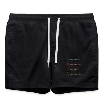 Pleine conscience, moments, souvenirs, bonheur - Short de bain - noir - Devant - AI Model Male 185 light (185cm)
