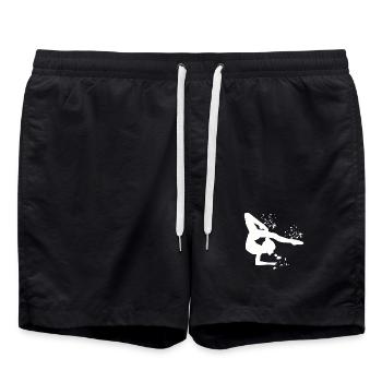Gymnastin Mit Keulen Rhythmische Sportgymnastik - Badeshorts - Schwarz - Vorne - AI Model Male 185 light (185cm)