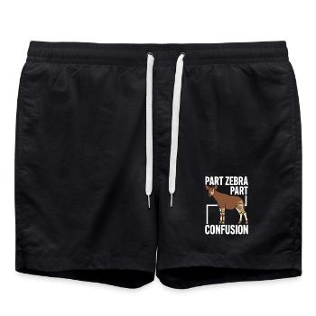 Okapi-liebhaber Okapi-tier Seltene Tierweltliebe - Badeshorts - Schwarz - Vorne - AI Model Male 185 light (185cm)