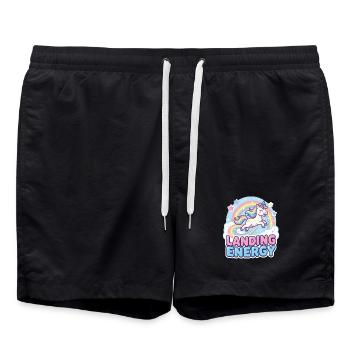 Énergie d’atterrissage Arc-en-ciel de la Licorne - Short de bain - noir - Devant - AI Model Male 185 light (185cm)
