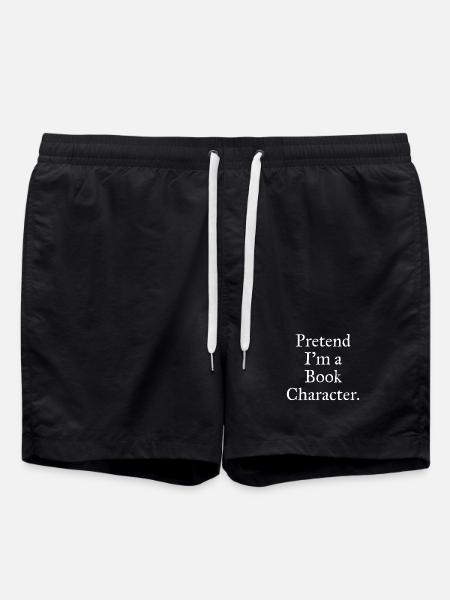 Pretend I'm A Book Character Funny Book Reading - Swim Trunks - black